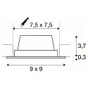 SLV LED Indbygningslampe FRAME BASIC LED SET Downlight, 9,4W, SMD LED, 3000K, 90°, inkl. netdel, Clip fjedre, sort