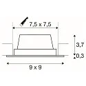 SLV LED Indbygningslampe FRAME BASIC LED SET Downlight, 9,4W, SMD LED, 3000K, 90°, inkl. netdel, Clip fjedre, hvid