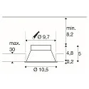 SLV Indbygningslampe HORN-T GU10, 1xGU10, 230V, Clip fjedre, hvid