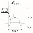 SLV Recessed luminaire HORN-O, 1xGU10, 230V, Clip springs, white