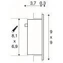 Indbygningslampe FRAME CURVE LED hvid, LED varmhvid
