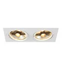 Indbygningsspot NEW TRIA ES111 2 SQUARE, 2xGU10, 230V, inkl. Clip fjedre, hvid