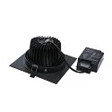 LED Indbygningsspot NEW TRIA DL SET, firkantet, COB LED, 2700K, 30°, inkl. netdel, Clip fjedre, sort