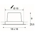 LED Indbygningsspot NEW TRIA DL SET, firkantet, COB LED, 2700K, 30°, inkl. netdel, Clip fjedre, sort