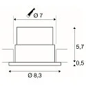 LED Indbygningslampe PATTA-F, rund, 12W, COB LED, 38°, 3000K, IP65, inkl. netdel