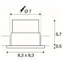 LED Indbygningslampe PATTA-F, firkantet, 12W, COB LED, 38°, 3000K, IP65, inkl. netdel