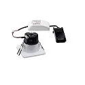 SLV LED Indbygningslampe PATTA-F, firkantet, 12W, COB LED, 38°, 3000K, IP65, inkl. netdel, hvid