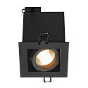 SLV Ceiling recessed spot KADUX 1 GU10 Downlight, GU10, 230V, Clip springs, black