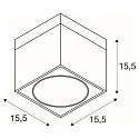 SLV Loftlampe KARDAMOD SURFACE SQUARE ES111 SINGLE, firkantet, GU10/ES111, max. 75W, sort