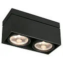 SLV Downlight KARDAMOD SURFACE SQUARE ES111 Double, firkantet, 2x GU10, sort