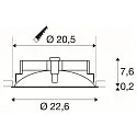 SLV LED Indbygningslampe OCCULDAS, rund, hvid, 22W, SMD LED, 120°, 3000K, inkl. netdel, Clip fjedre