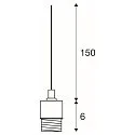 SLV Pendel FENDA E27 Pendul-kabel med åben kabel, uden Rosette, uden skærm, sort