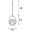 SLV Pendel FENDA E27 Pendul-kabel med åben kabel, uden Rosette, uden skærm, hvid