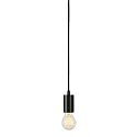 SLV Pendel FITU PD, E27, længde 9.1cm, pendul 500cm, med åben kabelende, sort