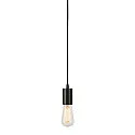 SLV Pendel FITU PD, E27, længde 9.1cm, pendul 500cm, med åben kabelende, sort