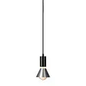 SLV Pendel FITU PD, E27, længde 9.1cm, pendul 500cm, med åben kabelende, sort