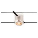 COMET, Wirelampe til TENSEO 12 Volt wiresystem, QR-C51, delvist satineret glas, sort