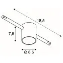 SLV COMET, Wirelampe til TENSEO 12 Volt wiresystem, QR-C51, delvist satineret glas, sort