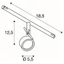 SLV SALUNA, Wirelampe til TENSEO 12 Volt wiresystem, QR-C51, sort