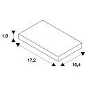 SLV T-Stik 1 til 1-Faset 230 volt strømskinne, Aufbauversion, beskyttelsesleder links, hvid