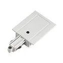 Feed-In for 1-Phase High Voltage track,integrated version, protective conductor left, white