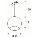 SLV Pendel LIGHT EYE Spot, GU10, max. 75W, inkl. 1-Faset adapter, hvid/chrom