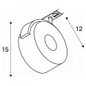 SLV LED Spot KALU TRACK LEDDISK 12W 3000K for 1-Phase track, white