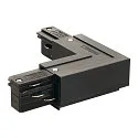 EUTRAC 90° modul til 3-faset 230 v skinne, udvendig jord, EckTilslutningskabel 1, sort