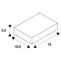  90° modul til 3-faset 230 v skinne, udvendig jord, EckTilslutningskabel 1, alu-grå