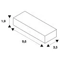  Lampe adapter til 3-faset 230 v skinne, alu-grå