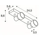 SLV Væglampe PURI 2 Loftlampe, GU10, max. 2x50W, med Dekoring, sort