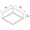 SLV Loftlampe GL 104 E27, kvadratisk, hvid Gips, max. 15W
