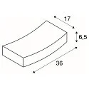 SLV Væglampe GL 102 CURVE, hvid Gips, R7s 78mm, max. 100W