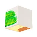 SLV Gips Væglampe PLASTRA CUBE, firkantet, hvid Gips, G9, max. 42W