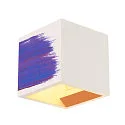SLV Gips Væglampe PLASTRA CUBE, firkantet, hvid Gips, G9, max. 42W