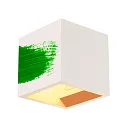 SLV Gips Væglampe PLASTRA CUBE, firkantet, hvid Gips, G9, max. 42W
