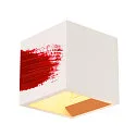 SLV Gips Væglampe PLASTRA CUBE, firkantet, hvid Gips, G9, max. 42W
