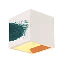 SLV Gips Væglampe PLASTRA CUBE, firkantet, hvid Gips, G9, max. 42W