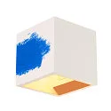 SLV Gips Væglampe PLASTRA CUBE, firkantet, hvid Gips, G9, max. 42W