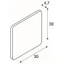 SLV Gips Væglampe PLASTRA SQUARE, firkantet, hvid Gips, 48 LED, 3000K
