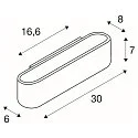 SLV Wall luminaire OSSA R7s 300, oval, R7s 118mm, max. 120W, up/down, white
