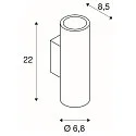 SLV Væglampe ENOLA_B UP/DOWN, IP20, højde 22cm, 2x GU10 QPAR51 maks. 50W, aluminium, sort