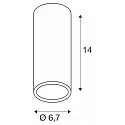 SLV Loftlampe ENOLA_B CL-1, IP20, Ø 6.7cm / H 14cm, GU10 QPAR51 maks. 35W, aluminium, sort