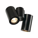 SLV Væglampe / Loftlampe ENOLA_B DOUBLE, 2x GU10 QPAR51 maks. 50W, roterbar + drejelig, aluminium, sort