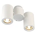 Væglampe / Loftlampe ENOLA_B DOUBLE, 2x GU10 QPAR51 maks. 50W, roterbar + drejelig, aluminium, hvid