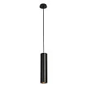 Pendant luminaire ENOLA_B PD-1, IP20, GU10 QPAR51 max. 50W, Ø 6.7cm / H 30cm, aluminium, black