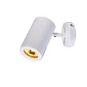Væglampe / Loftlampe ENOLA_B SINGLE SPOT, 1x GU10 QPAR51 maks. 50W, roterbar + drejelig, aluminium, hvid