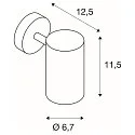 SLV Væglampe / Loftlampe ENOLA_B SINGLE SPOT, 1x GU10 QPAR51 maks. 50W, roterbar + drejelig, aluminium, hvid