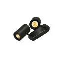 Væglampe / Loftlampe ENOLA_B DOUBLE SPOT, 2x GU10 QPAR51 maks. 50W, roterbar + drejelig, aluminium, sort
