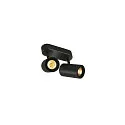 SLV Væglampe / Loftlampe ENOLA_B DOUBLE SPOT, 2x GU10 QPAR51 maks. 50W, roterbar + drejelig, aluminium, sort
